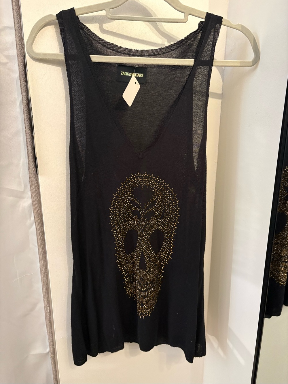 Sadig & Voltaire Black Skull Tank Size Medium
